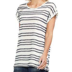 Vince Camuto Fringe Stripe Tee